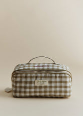 Large Toiletry Bag - Green Gingham
