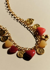 Esmée Necklace - Red Multi Gold
