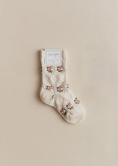 Julia socks - Ecru Flowers