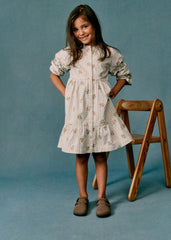 Louise Dress - Stripes With Floral Embroidery