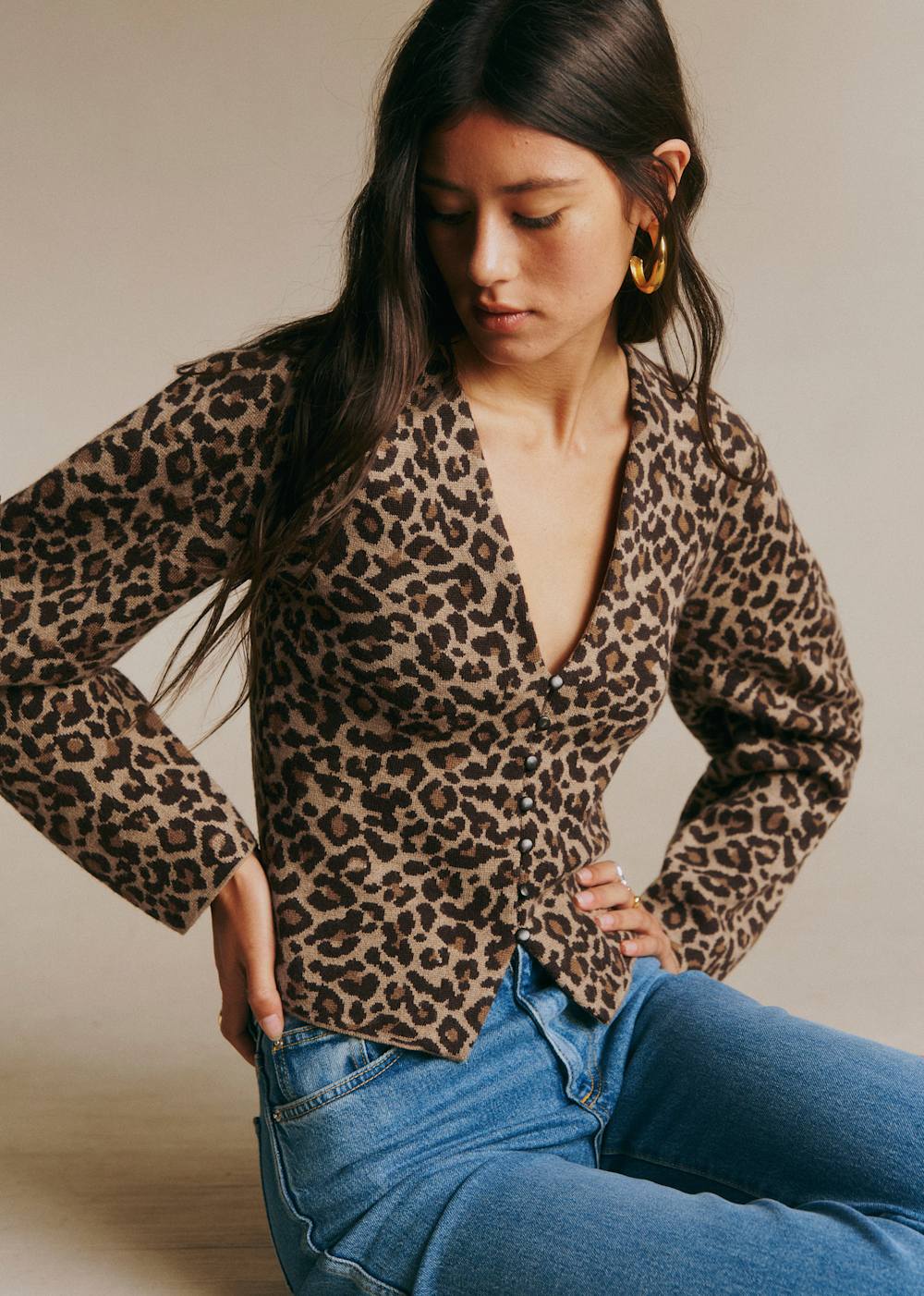 Anouck Cardigan - Leopard Jacquard