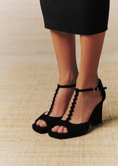 Hugo Sandals - CFM Souliers x Editions Sézane - Black Velvet