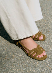 Josepha Low Sandals - Olive Green