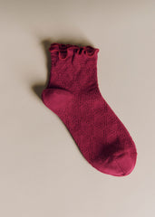 Pointelle socks - Burgundy