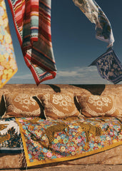 Robbie Fouta Towel - Sézane x Inoui Editions - Caramel Pampa Print