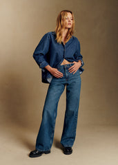 The Wide Leg Trousers - Deep Blue