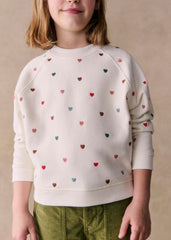 Tommy Sweatshirt - Ecru Multico Hearts