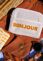 Jute Amour Beauty Case - Yellow Bonjour