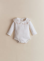 Félicia Bodysuit - Milk White Multicolored Embroidery