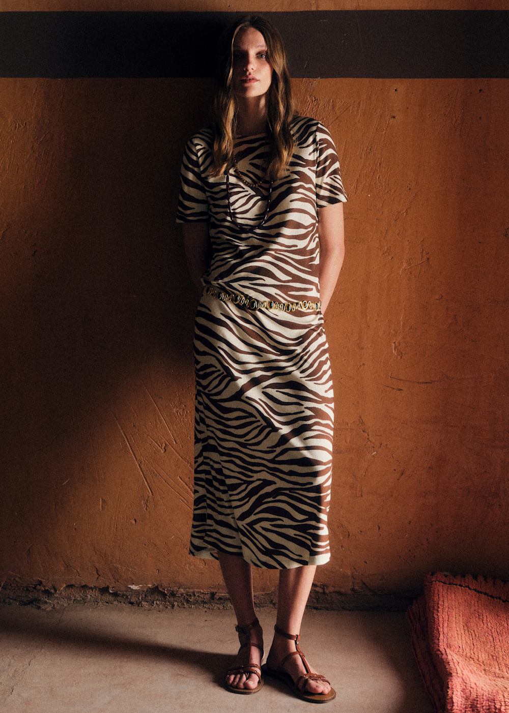 Lara Dress - Earth Zebra Print