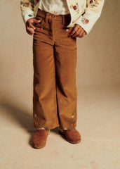 Le Wide Leg Trousers - Petit Sézane x Baziszt - Bronze With Floral Embroidery