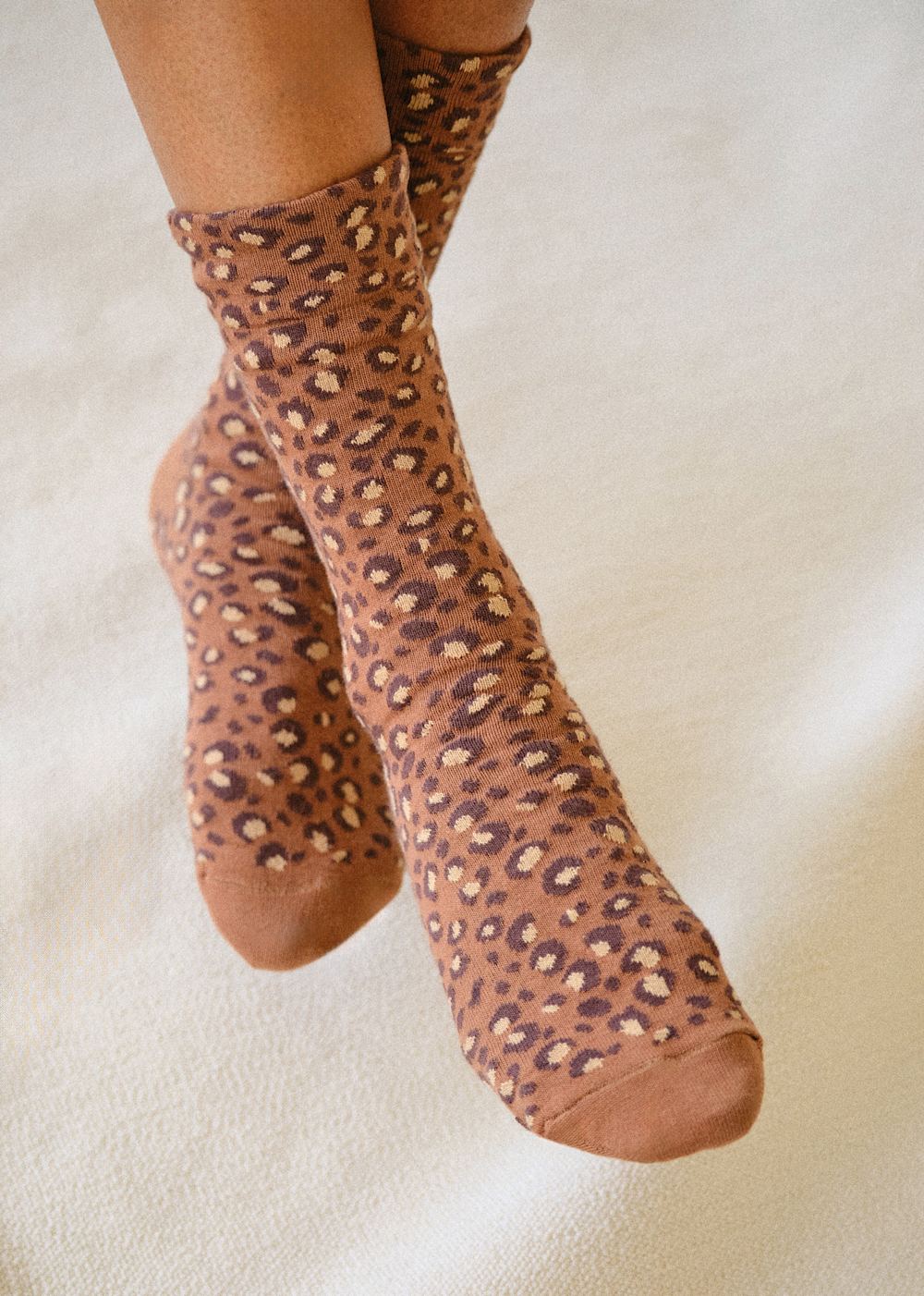 Leopard print socks - Leopard Brown