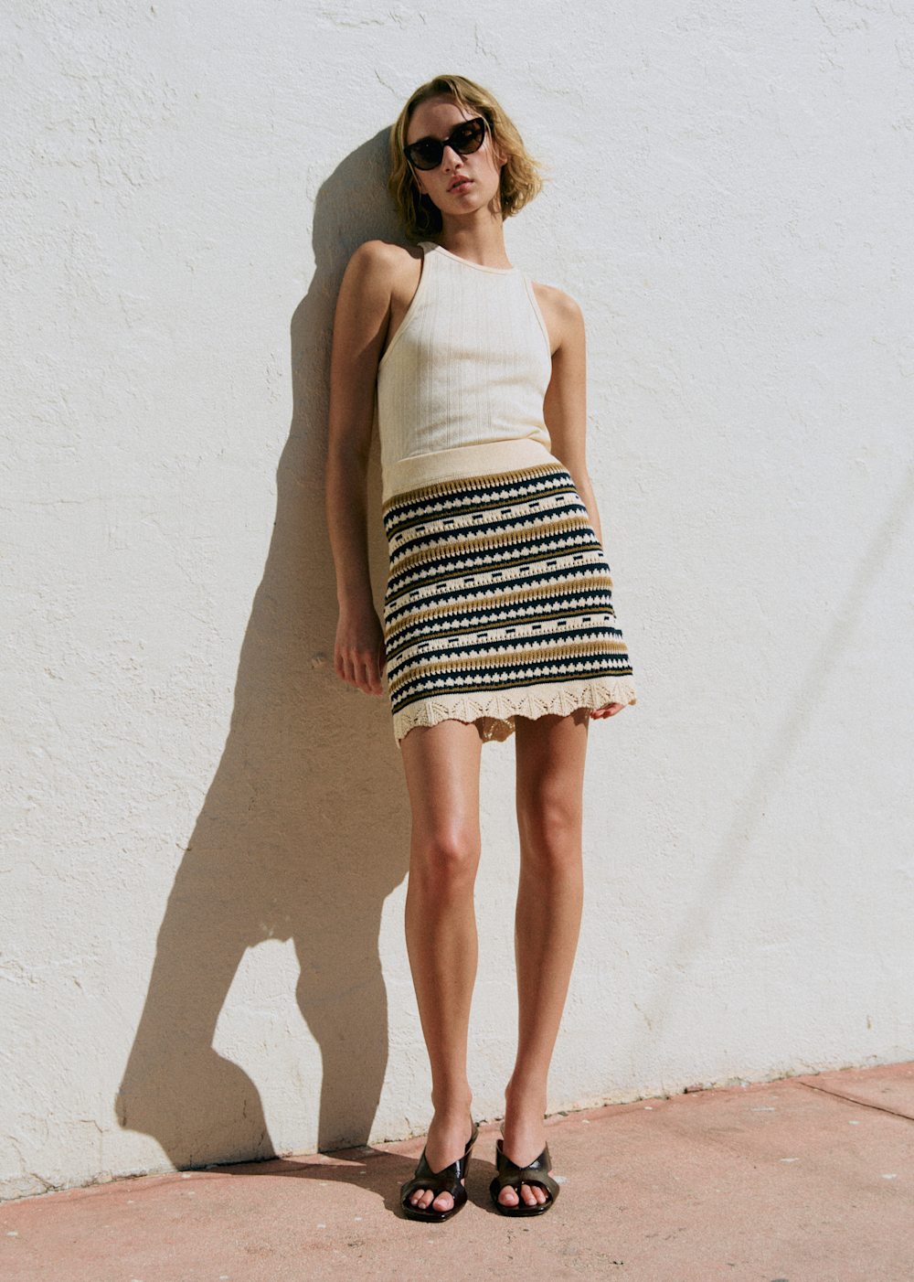 Janelle Skirt - Ecru Black
