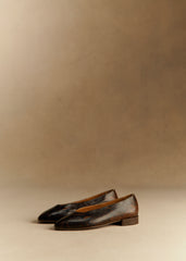 Matilda Low Ballerinas - Brown Python Print