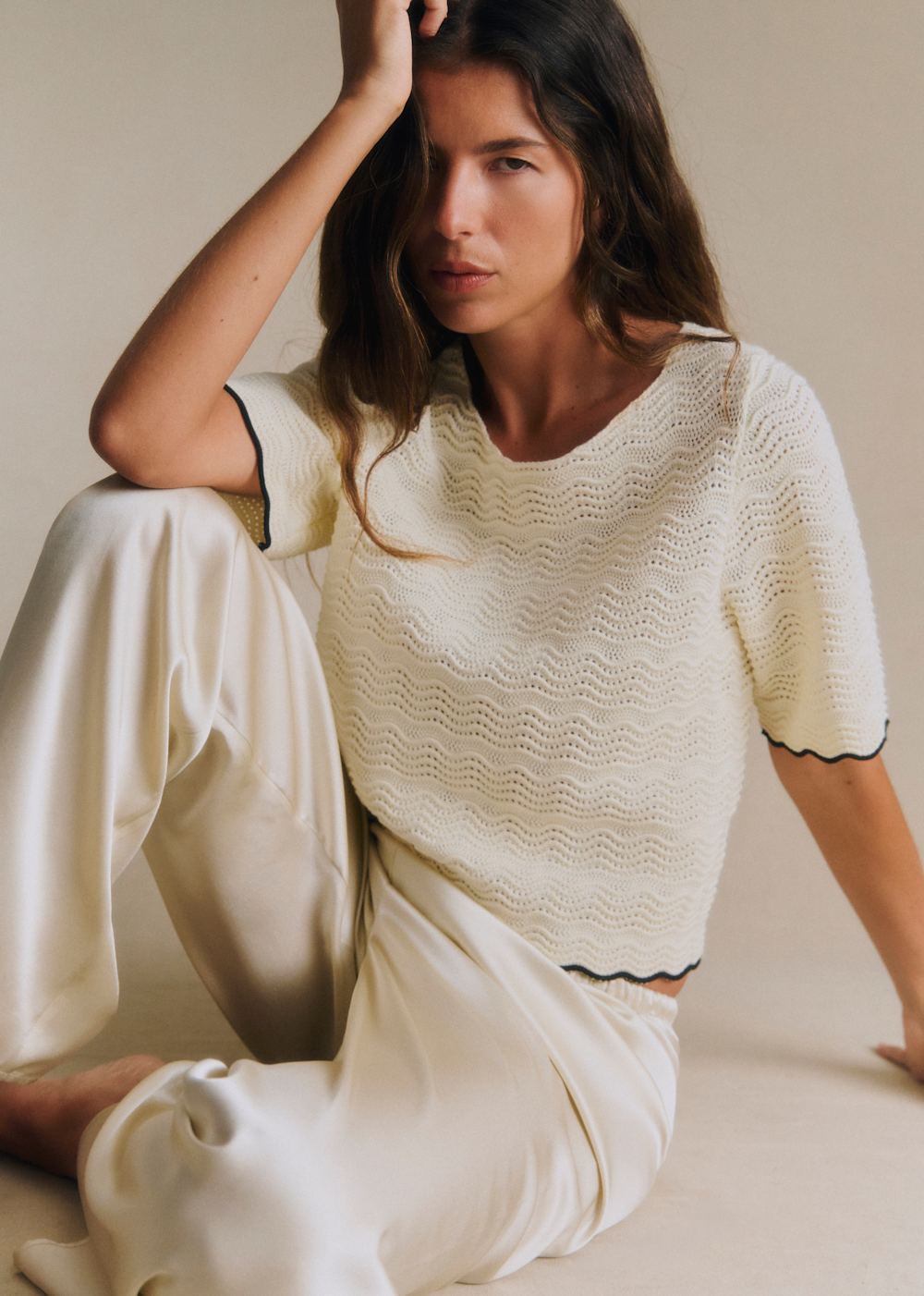 THIANE Sweater - Ecru Black