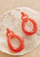Selma Earrings - Coral