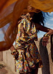 Almae Blouse - Sézane x Inoui Editions - Caramel Pampa Print