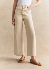 Le Crop Buttoned - Mottled Ecru