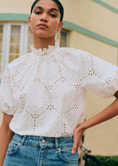 Shaily Blouse - Embroidered White