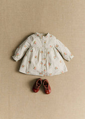 Romy Dress - Embroidery Stripes Flowers
