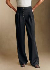 Cesar Trousers - Black Horn Buttons