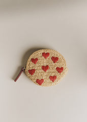 Nicole Coin Purse - Raffia Heart Embroidery