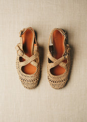 Low Nala Ballerinas - Natural Woven Textile