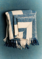 Mohair throw - Blue Stripes
