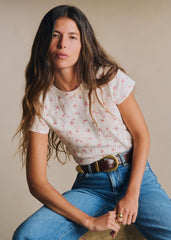 Camil T-Shirt - Flora Print Pointelle