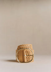 Nala Belt - Woven Beige Textile