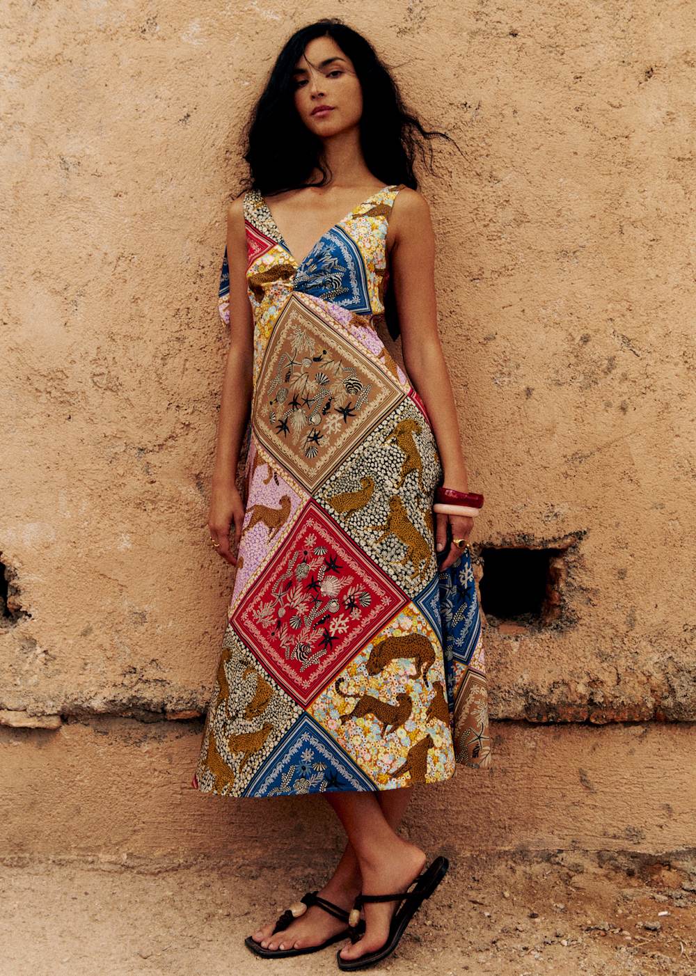 Lisiane Dress - Sézane x Inoui Editions - Inoui Patchwork Print