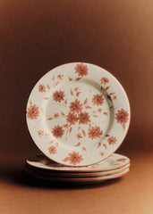 Set of 4 dinner plates - Garden Flowers - Sienna