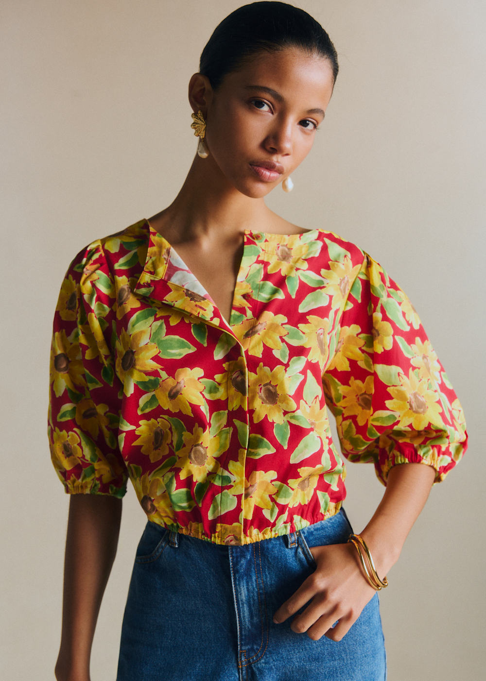 Lipa Blouse - Sunflower Print