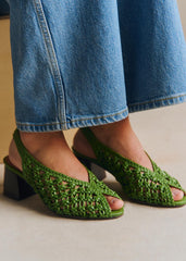 Enora Sandals - Braided Bright Green