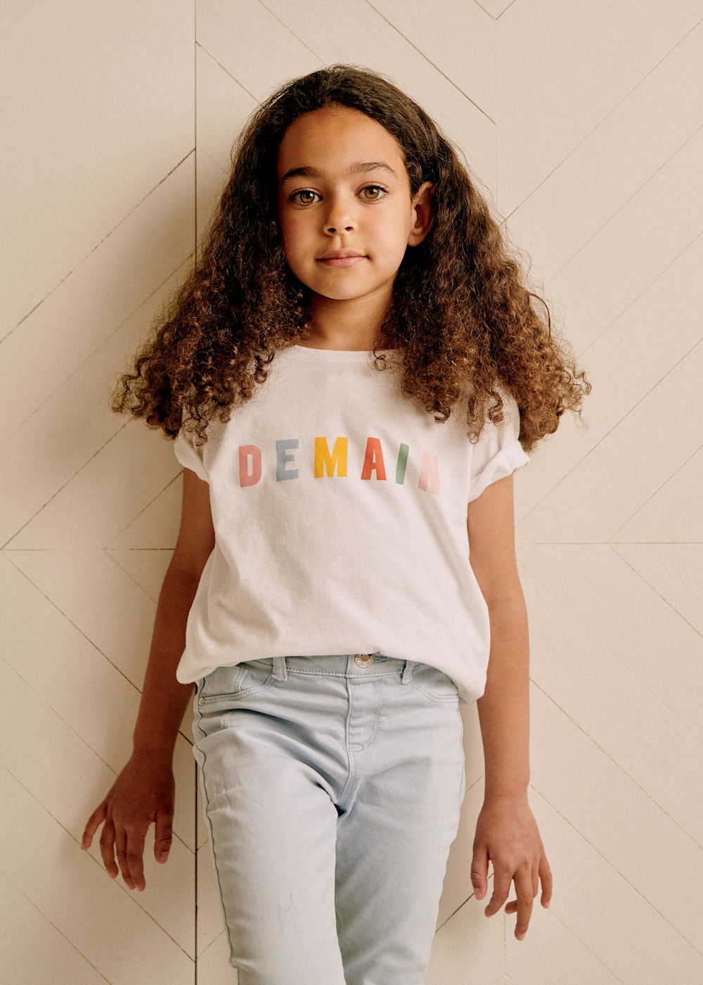 Children's T-shirt - Demain - White Multicolour