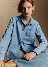 Tomboy Shirt - Embroidered Denim