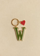 Alphabet key ring - Letter W Green
