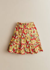 Annabelle Skirt - Red Sunflower Print