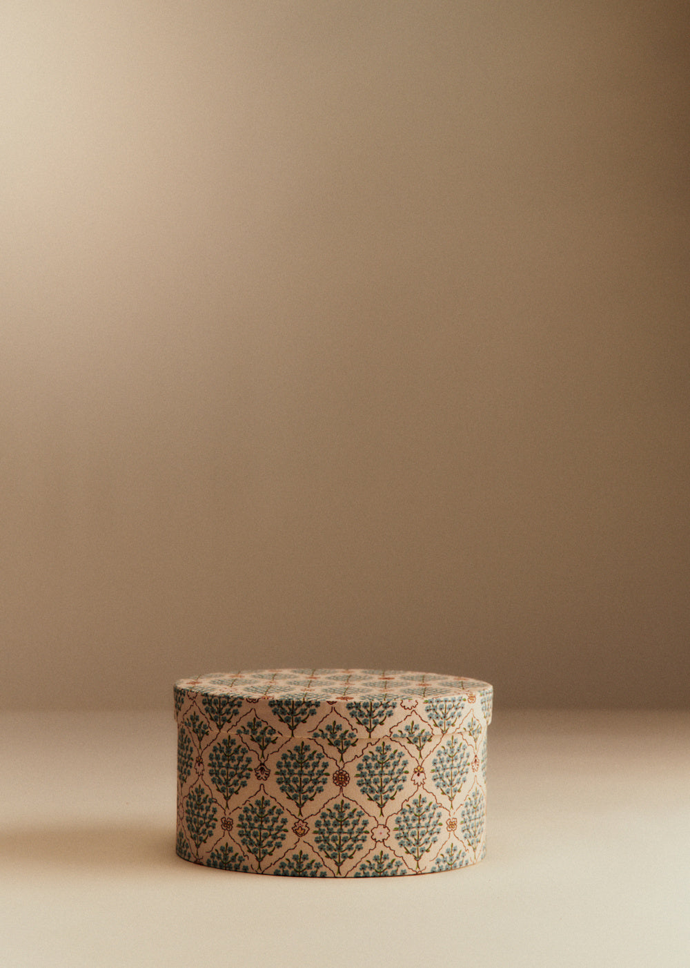 Oval Storage Box - Small Size - Blue Scenes Print