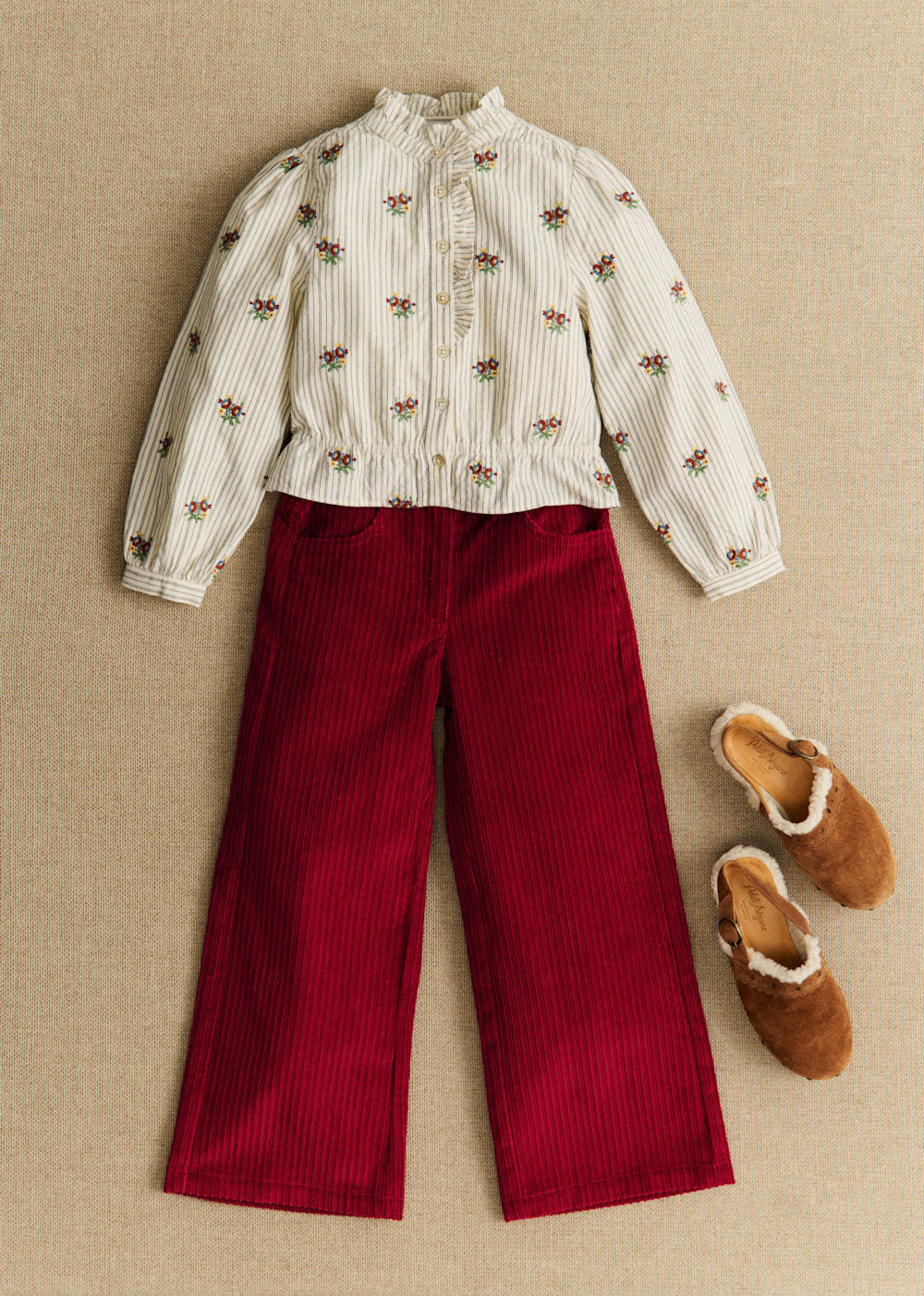 Ombeline Shirt - Petit Sézane x Antoinette Poisson - Stripes With Floral Print