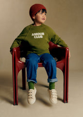 Amour club Enfant Sweat-Shirt - Olive Ecru