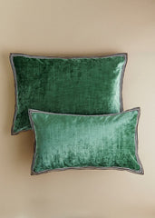 Textured Velvet Cushion - Small model - Sea Green