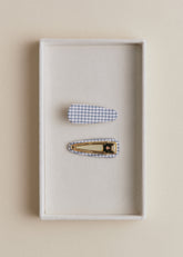 Set Of 2 Hair Clips - Vichy Navy