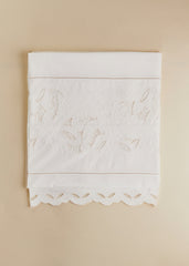 Embroidered Tablecloth - Solid Ecru