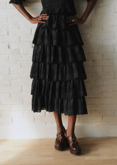 Bakta Skirt - Sézane x SEA NY - Black Embroidery