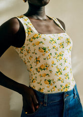 Thalia Top - Golden Flower Print