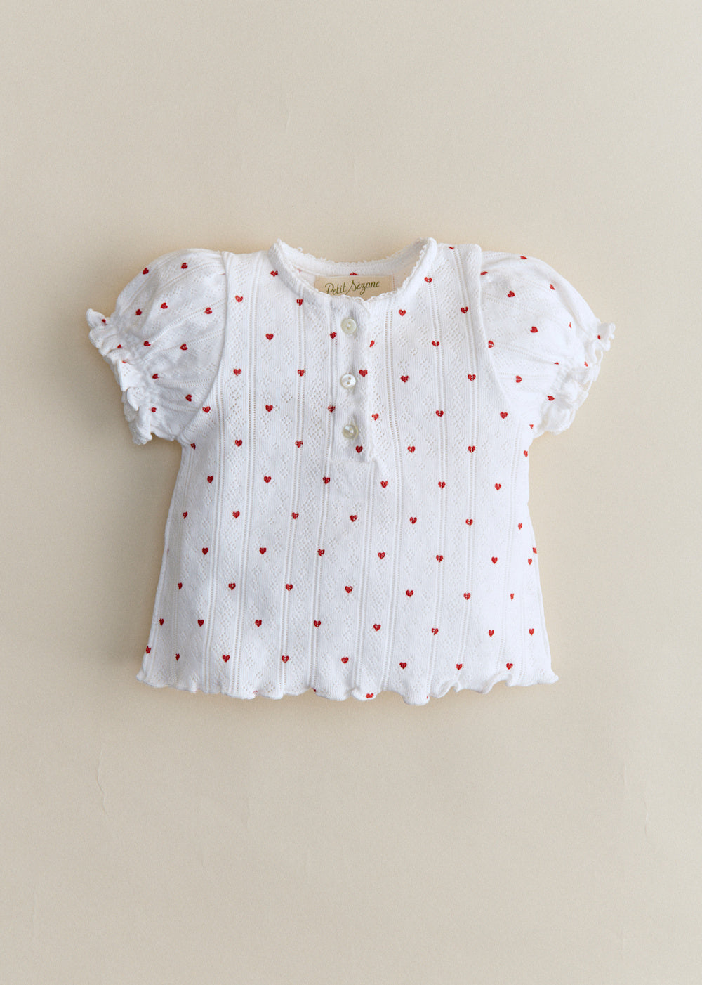 Simone T-Shirt - Red Heart Print