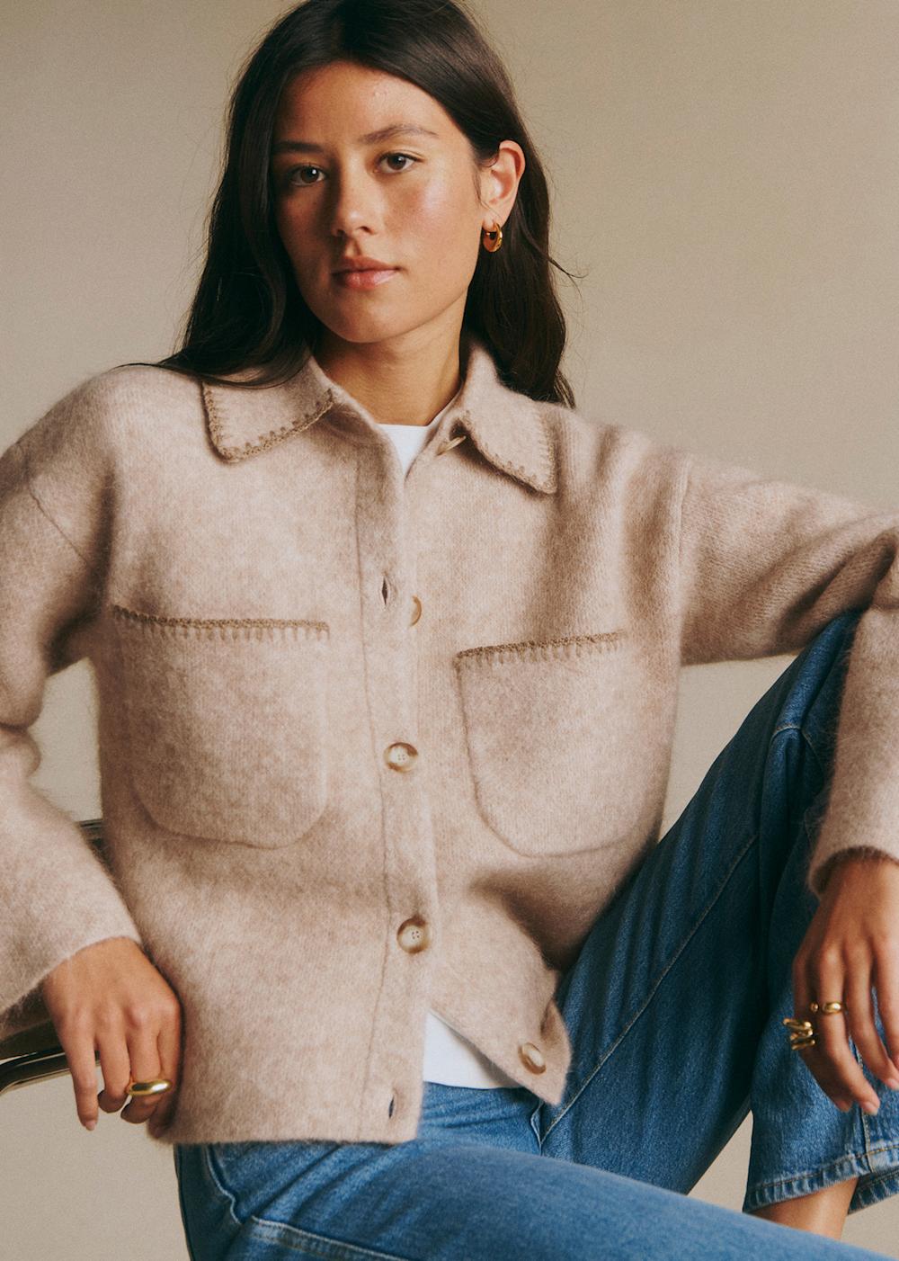 Lucien Jacket - Heathered Beige Taupe Details