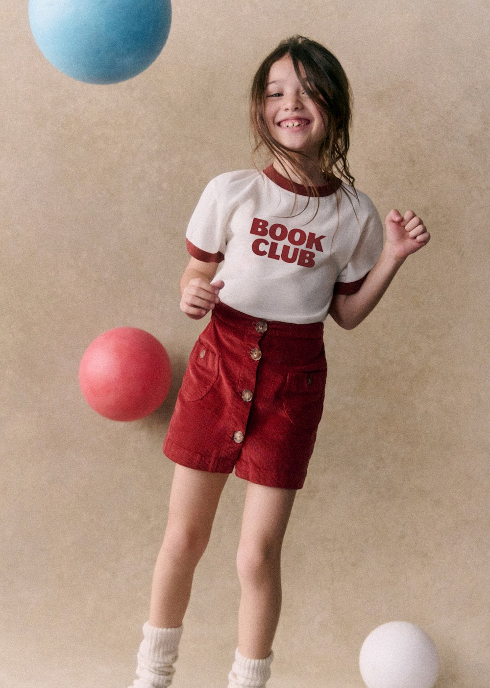 Book Club T-Shirt - Solidarity Creation - Ecru Burgundy