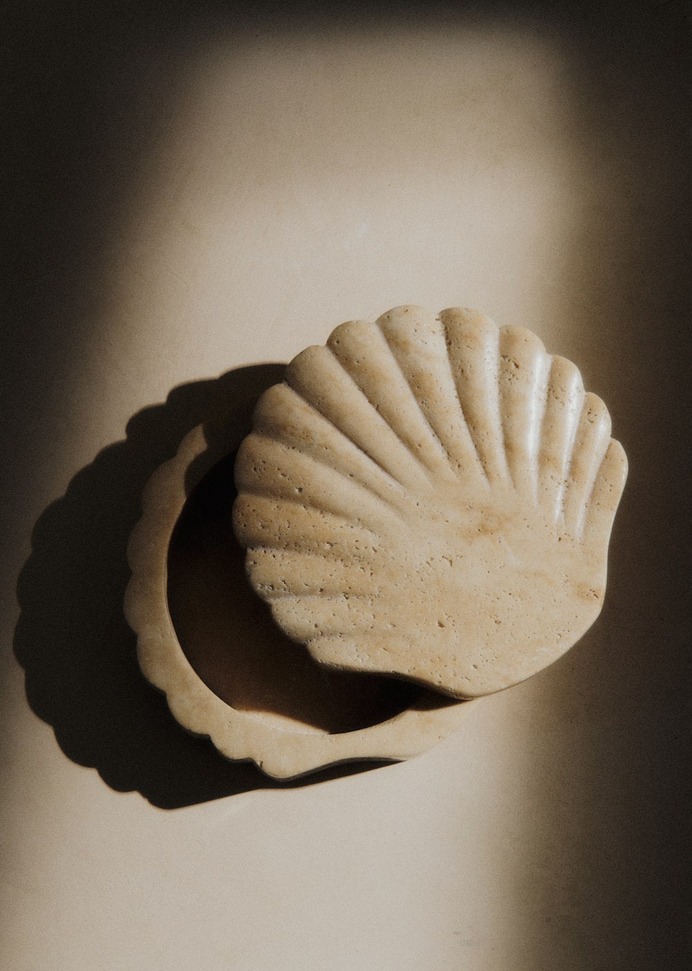 Shell Box - Natural Travertine